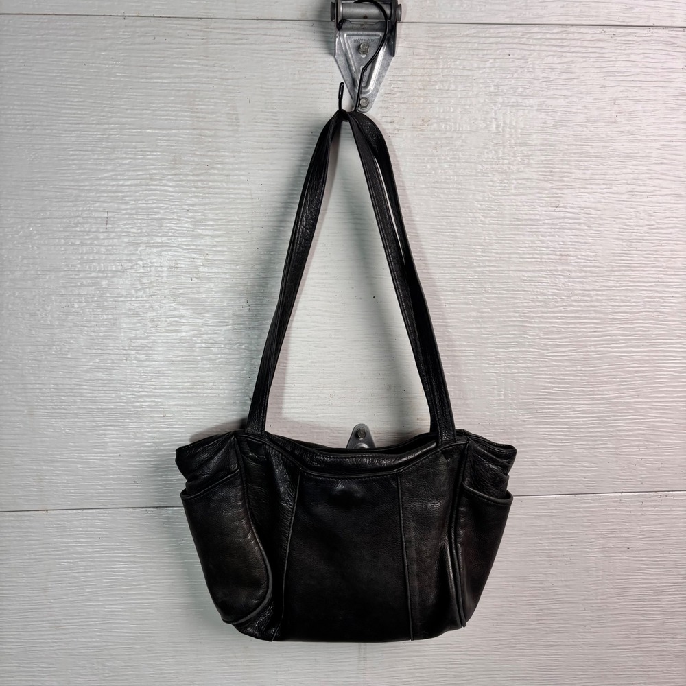 Elie Handbags Leather Black Made USA Shoulder Bag Vintage Purse